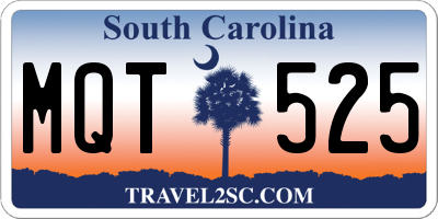 SC license plate MQT525