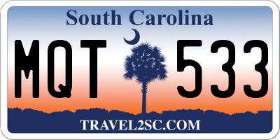 SC license plate MQT533