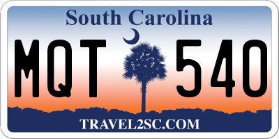 SC license plate MQT540