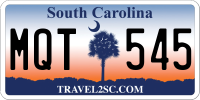 SC license plate MQT545