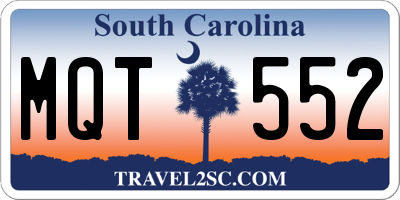 SC license plate MQT552