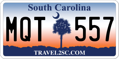SC license plate MQT557