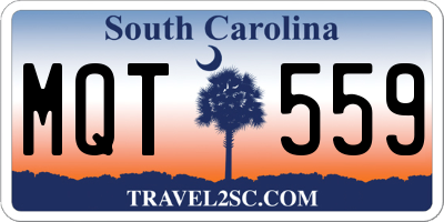 SC license plate MQT559