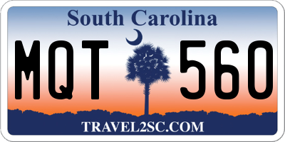 SC license plate MQT560