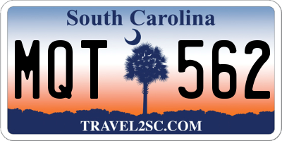 SC license plate MQT562
