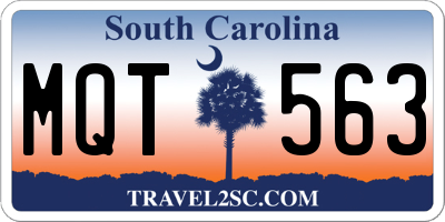 SC license plate MQT563