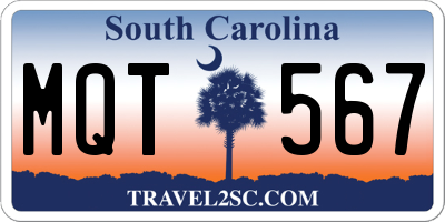 SC license plate MQT567