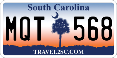 SC license plate MQT568