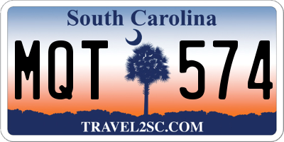SC license plate MQT574