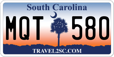SC license plate MQT580