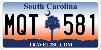 SC license plate MQT581