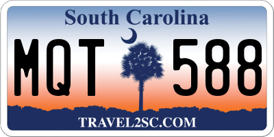 SC license plate MQT588