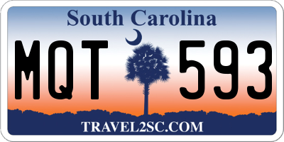 SC license plate MQT593