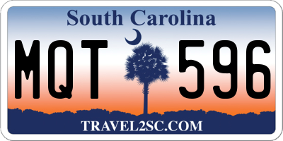 SC license plate MQT596