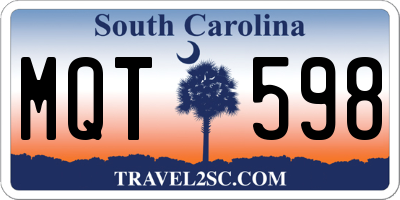 SC license plate MQT598