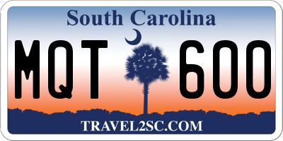 SC license plate MQT600