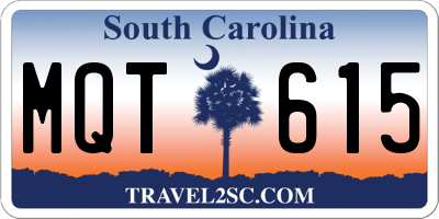 SC license plate MQT615
