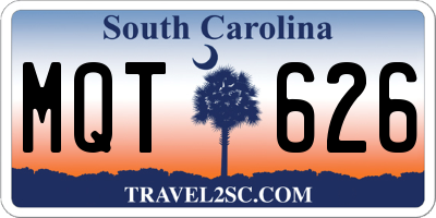 SC license plate MQT626