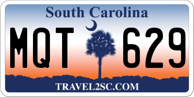 SC license plate MQT629