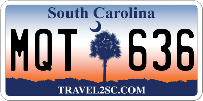 SC license plate MQT636