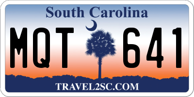 SC license plate MQT641