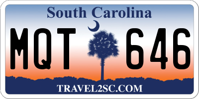SC license plate MQT646