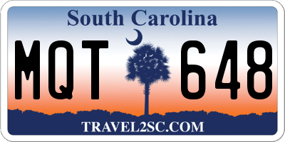 SC license plate MQT648