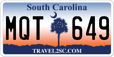SC license plate MQT649