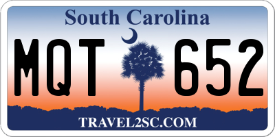 SC license plate MQT652