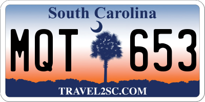 SC license plate MQT653