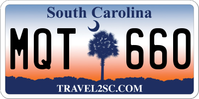 SC license plate MQT660