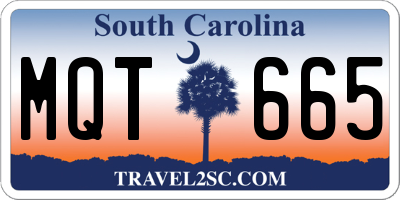 SC license plate MQT665