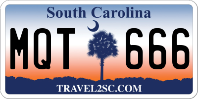 SC license plate MQT666