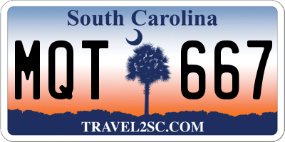 SC license plate MQT667