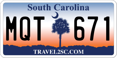 SC license plate MQT671