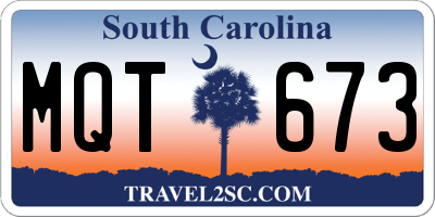 SC license plate MQT673
