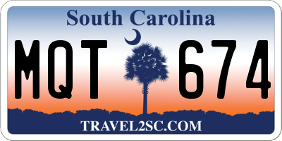 SC license plate MQT674