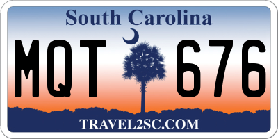 SC license plate MQT676