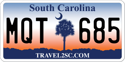 SC license plate MQT685