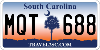 SC license plate MQT688