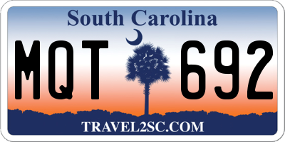 SC license plate MQT692