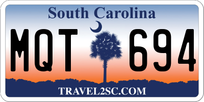 SC license plate MQT694