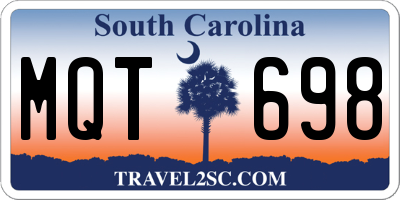 SC license plate MQT698