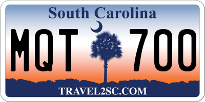 SC license plate MQT700