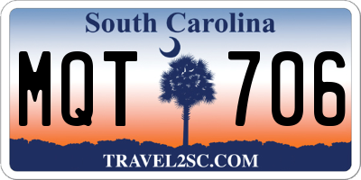 SC license plate MQT706