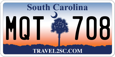 SC license plate MQT708