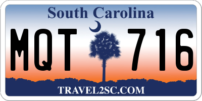 SC license plate MQT716