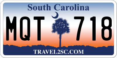 SC license plate MQT718