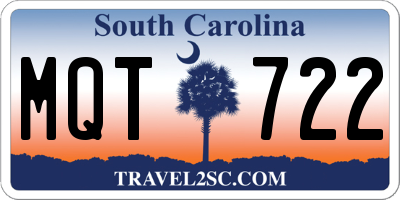 SC license plate MQT722