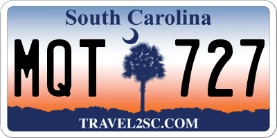 SC license plate MQT727